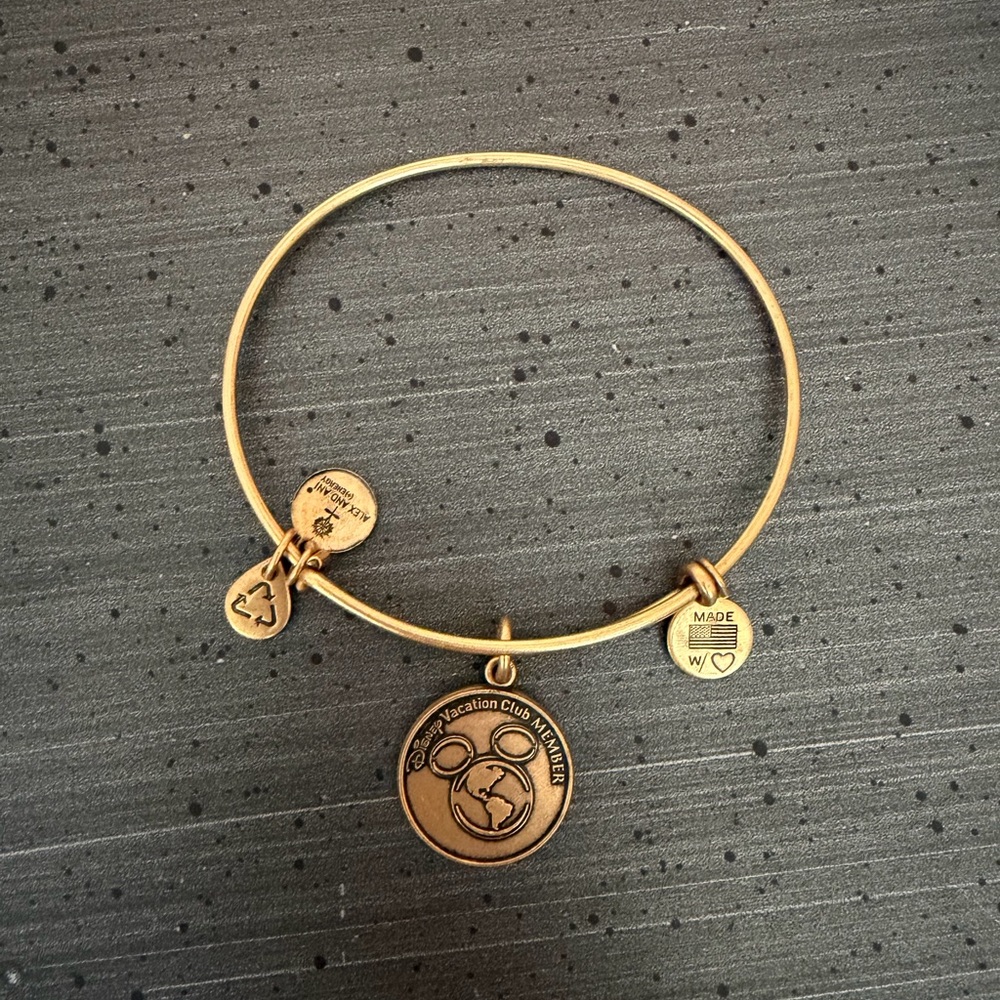 Disney Vacation Club Gold Charm Alex and Ani Bangle Bracelet